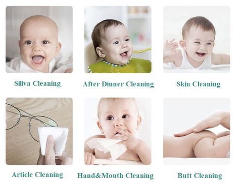 80PCS प्योर वाटर ऑर्गेनिक बेबी वाइप्स बायोडिग्रेडेबल नॉन वोवन फैब्रिक अनसेंटेड